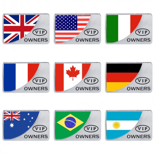 Universal Car France Flag Rectangle Forme Autocollant Décoratif en Métal VIP (Argent) SH478S971-06