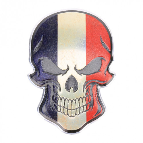 Autocollant décoratif en métal, forme de tête de mort, drapeau universel SH04841087-06