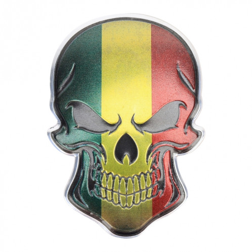 Autocollant décoratif universel en forme de tête de mort, drapeau Mali SH048684-06