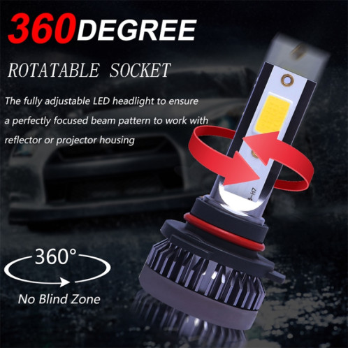 2 PCS 9005 DC9-36V / 36W / 3000K / 6000LM IP68 voiture / moto Mini COB LED phares lampes / antibrouillard (lumière dorée) SH08JL1014-015