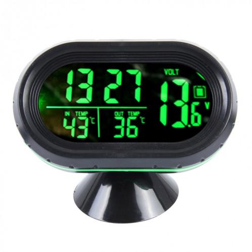 VST-7009V 4 en 1 Numérique Voiture Thermomètre Tension Mètre Lumineux Horloge Testeur Détecteur LCD Moniteur Retour lumière SV0532594-09
