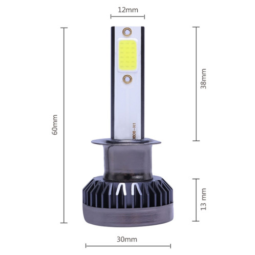 2 PCS H1 DC9-36V / 36W / 8000K / 6000LM IP68 voiture / moto Mini COB LED phares lampes / antibrouillard (lumière bleue glacée) SH43BB409-015
