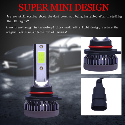 2 PCS H1 DC9-36V / 36W / 8000K / 6000LM IP68 voiture / moto Mini COB LED phares lampes / antibrouillard (lumière bleue glacée) SH43BB409-015