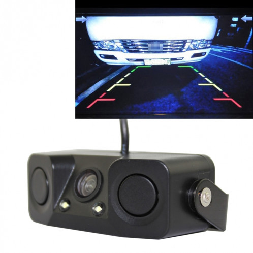 Caméra de voiture PZ-451 LED allume le capteur de stationnement 3 dans 1 moniteur de caméra de vision nocturne avec sonnerie, DC 12V, 720 x 504 pixels, angle de l'objectif: 120 degrés SH06501163-09