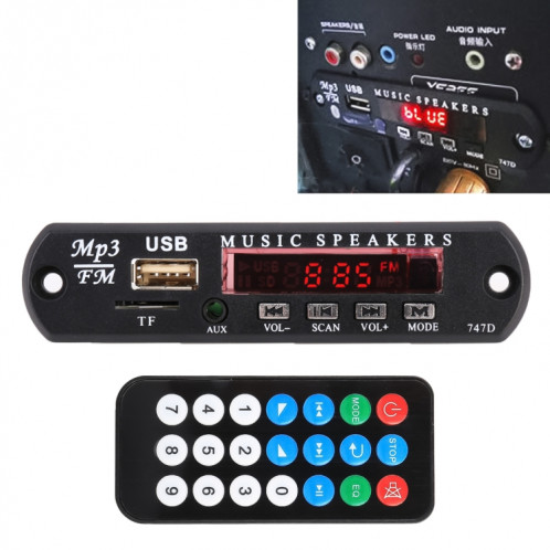 Carte de décodeur de lecteur MP3 Audio 12V de voiture Radio FM TF USB 3.5 mm AUX, sans Bluetooth et enregistrement SH0828710-08