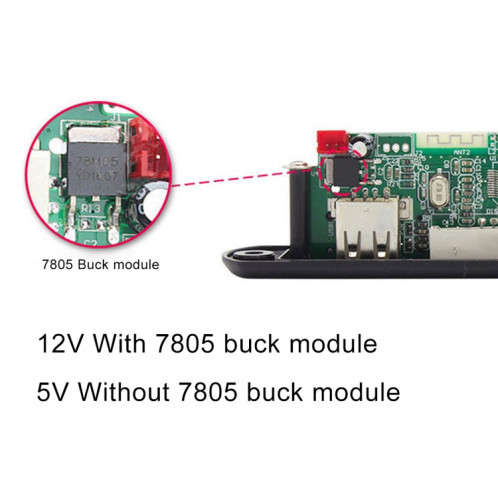 Carte de décodeur de lecteur MP3 Bluetooth Audio 12V de voiture Radio FM TF USB 3,5 mm AUX, sans enregistrement SH0829266-08