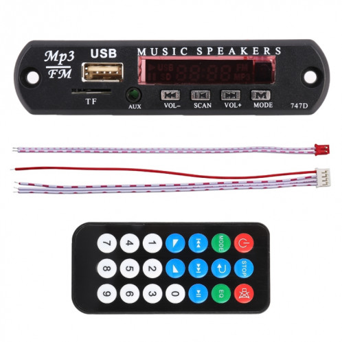 Carte de décodeur de lecteur MP3 Audio 12V de voiture Radio FM TF USB 3,5 mm AUX, avec Bluetooth et enregistrement SH0830139-08