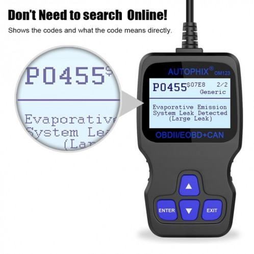 AUTOPHIX OM123 voiture Portable OBD2 Scanner outil de Diagnostic de voiture OBD 2 Scanner automobile lecteur de Code EOBD (Orange) SH866E1808-016