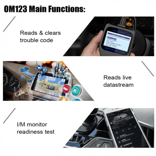 AUTOPHIX OM123 voiture Portable OBD2 Scanner outil de Diagnostic de voiture OBD 2 Scanner automobile lecteur de Code EOBD (Orange) SH866E1808-016