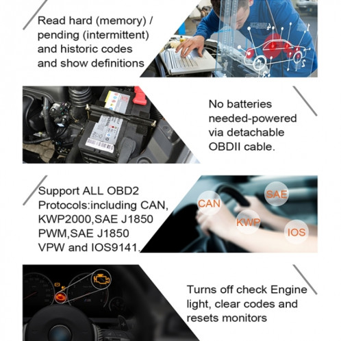 AUTOPHIX OM123 voiture Portable OBD2 Scanner outil de Diagnostic de voiture OBD 2 Scanner automobile lecteur de Code EOBD (Orange) SH866E1808-016
