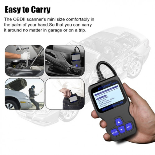 AUTOPHIX OM123 voiture Portable OBD2 Scanner outil de Diagnostic de voiture OBD 2 Scanner automobile lecteur de Code EOBD (Orange) SH866E1808-016