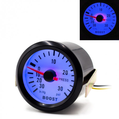 Jauge de suralimentation Turbo à lumière bleue LED modifiée par voiture universelle de 52 mm 12V SH1308226-05