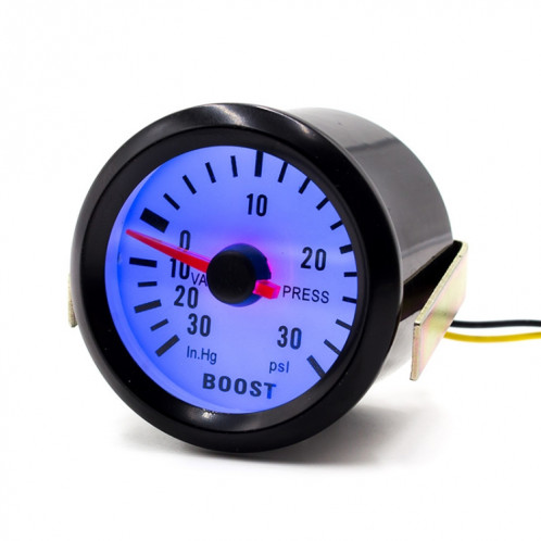 Jauge de suralimentation Turbo à lumière bleue LED modifiée par voiture universelle de 52 mm 12V SH1308226-05