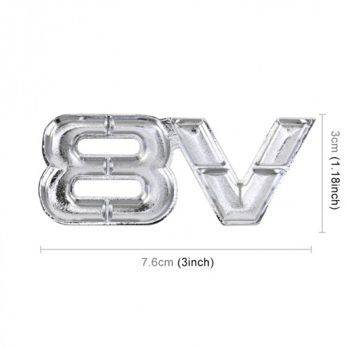 Autocollant décoratif V8 Connect Shape Body Metal, taille: L (Argent) SH317S669-05