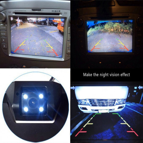 JX-9488 720x540 Pixel effectif NTSC 60HZ CMOS II Caméra de recul universelle étanche pour voiture avec 2W 80LM 5000K Lampe 4LED à lumière blanche, DC 12V, Longueur du fil: 4m (Argent) SH521S1544-07