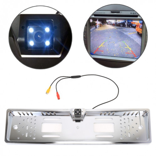 JX-9488 720x540 Pixel effectif NTSC 60HZ CMOS II Caméra de recul universelle pour voiture étanche avec vue arrière en argent galvanisé avec 2W 80LM 5000K Lampe 4LED à lumière blanche, DC 12V, Longueur du fil: 4m SH15221328-07