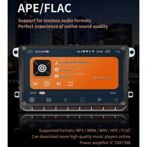 9093 HD 9 pouces Voiture Android 8.1 Récepteur radio Récepteur Radio MP5 Player pour Volkswagen, Support FM & Bluetooth & TF Carte & GPS & WiFi avec décodage SH18741421-020