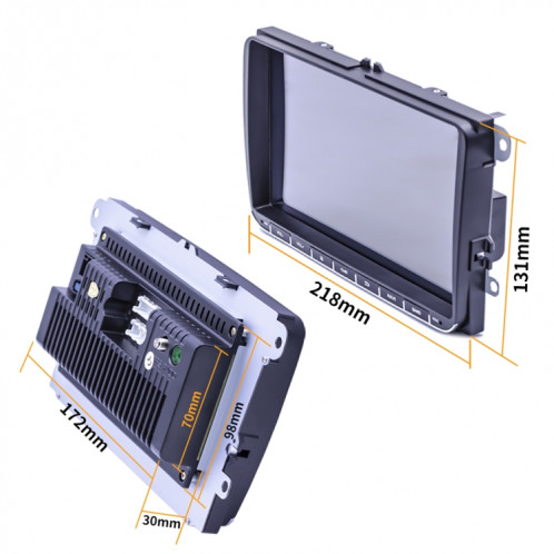 9093 HD 9 pouces Voiture Android 8.1 Récepteur radio Récepteur Radio MP5 Player pour Volkswagen, Support FM & Bluetooth & TF Carte & GPS & WiFi avec décodage SH18741421-020
