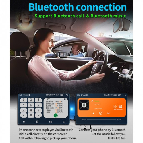 9093 HD 9 pouces Voiture Android 8.1 Récepteur radio Récepteur Radio MP5 Player pour Volkswagen, Support FM & Bluetooth & TF Carte & GPS & WiFi avec décodage SH18741421-020