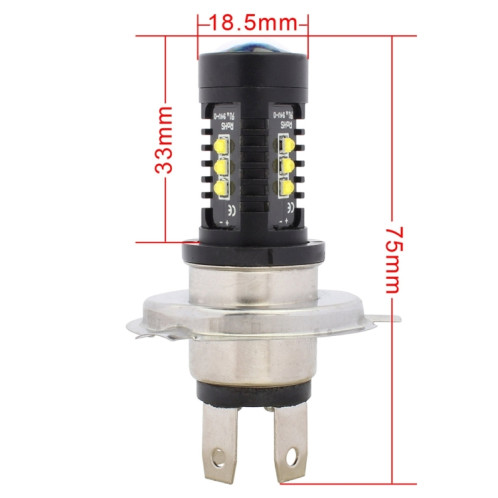2 PCS MZ 10W 1080 LM 5500K H4 12 XB-D LED phares de voiture lampes de conduite, DC 12-24V (lumière blanche) SM06WL1253-06