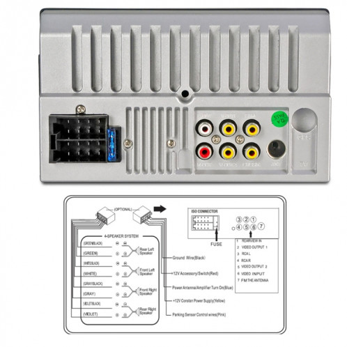 7018B 7,0 pouces HD écran tactile double DIN autoradio Bluetooth stéréo lecteur MP3 / MP4 / MP5 avec télécommande, module 6800, prise en charge de la carte FM / TF / disque flash USB SH20451942-017