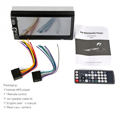 7018B 7,0 pouces HD écran tactile double DIN autoradio Bluetooth stéréo lecteur MP3 / MP4 / MP5 avec télécommande, module 6800, prise en charge de la carte FM / TF / disque flash USB SH20451942-017