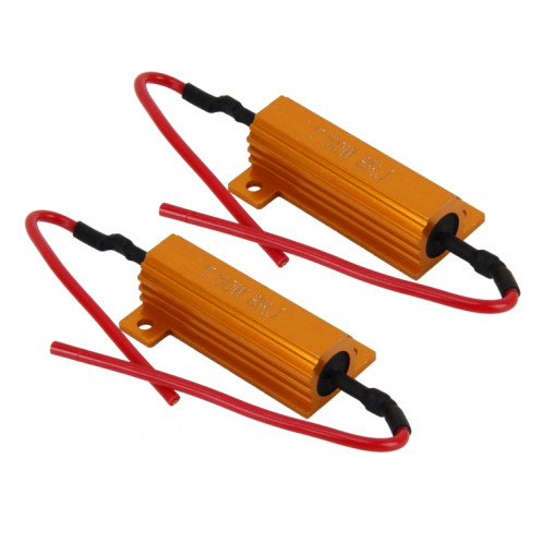 2 PCS voiture Canbus annuleur d'erreur décodeur résistance de charge LED 50W 8 Ohm sans décodeur clignotant SH2287279-06