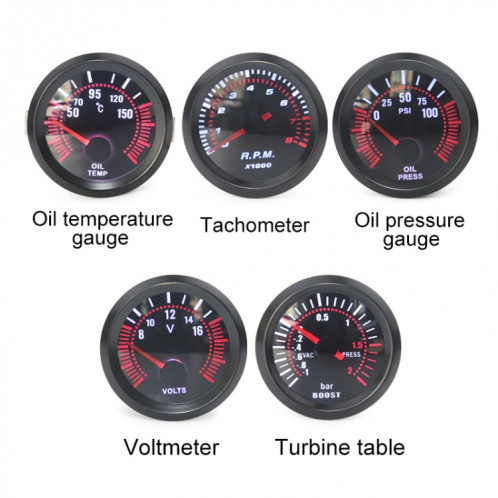 Jauge de température d'huile modifiée de voiture universelle de 52mm 12V SH50731696-06