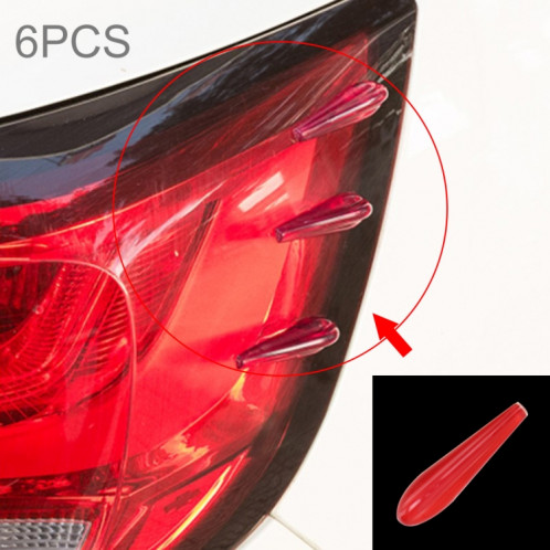 6 PCS Universal Résine Spoiler Arrière Voiture Auto Spoiler Arrière Extérieur Spoiler Kit Kit Crash Bande De Voiture Spoiler Routed Board Mute Redresseur Réducteur De Bruit Spoiler (Rouge) SH845R280-09