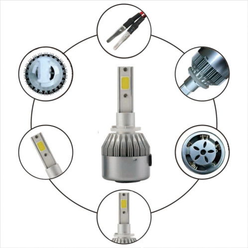 2 pièces 880/881 18W 1800LM 6000K étanche IP68 phare LED automatique de voiture avec 2 lampes LED COB, DC 9-36V (lumière blanche) SH35WL1976-08