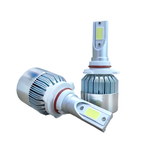 2 pièces 9005 18W 1800LM 6000K étanche IP68 phare LED automatique de voiture avec 2 lampes LED COB, DC 9-36V (lumière blanche) SH37WL254-08