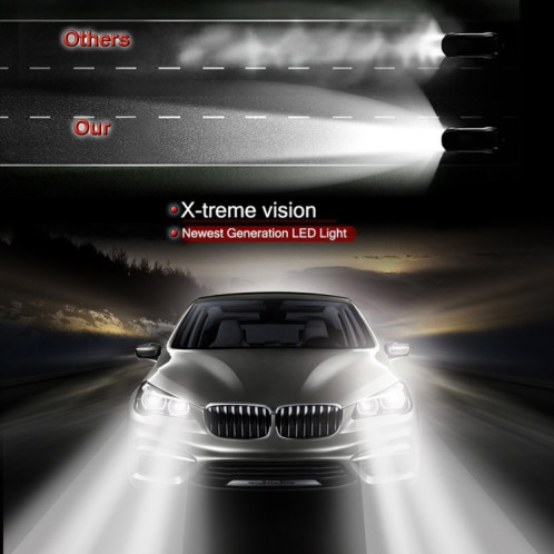2 pièces 9007 18W 1800LM 6000K étanche IP68 phare LED automatique de voiture avec 2 lampes LED COB, DC 9-36V (lumière blanche) SH39WL1294-08