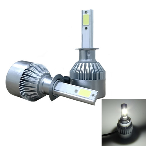 2 pièces H1 18W 1800LM 6000K étanche IP68 phare LED automatique de voiture avec 2 lampes LED COB, DC 9-36V (lumière blanche) SH40WL1608-08
