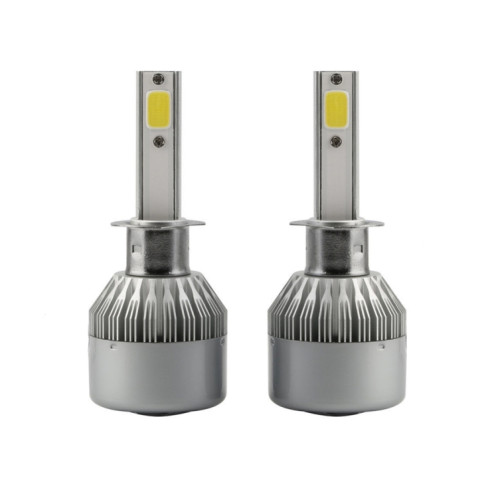 2 pièces H1 18W 1800LM 6000K étanche IP68 phare LED automatique de voiture avec 2 lampes LED COB, DC 9-36V (lumière blanche) SH40WL1608-08