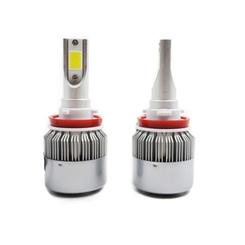 2 pièces H8/H11 18W 1800LM 6000K étanche IP68 phare LED automatique de voiture avec 2 lampes LED COB, DC 9-36V (lumière blanche) SH44WL1550-08