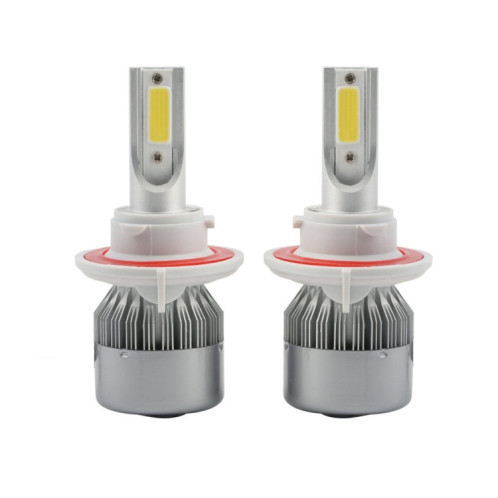 2 pièces H13 18W 1800LM 6000K étanche IP68 phare LED automatique de voiture avec 2 lampes LED COB, DC 9-36V (lumière blanche) SH45WL1166-08