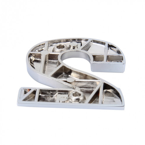 Décalque d'autocollant autocollant, emblème 3D, numéro deux, insigne de véhicule de voiture, taille: 3.6 * 4.5 * 0.5cm SH270B765-05