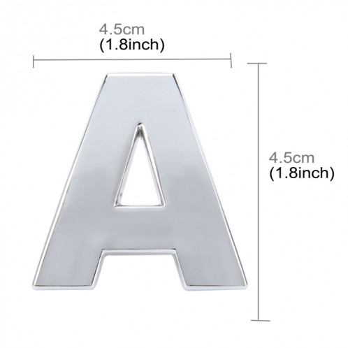 Lettre de véhicule anglais emblème 3D voiture emblème autocollant autocollant autocollant, taille: 4.5 * 4.5 * 0.5cm SH271A1440-05