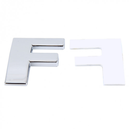 Autocollant autocollant autocollant 3D anglais lettre F emblème de véhicule de voiture, taille: 4.5 * 4.5 * 0.5cm SH271F312-05