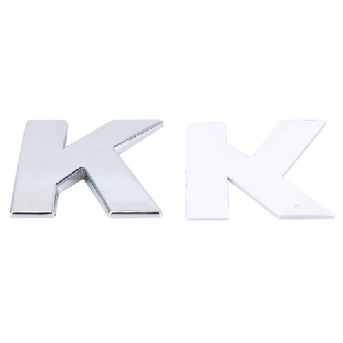 Autocollant autocollant autocollant 3D anglais de la lettre K d'emblème d'insigne de véhicule de voiture, taille: 4.5 * 4.5 * 0.5cm SH271L1366-05