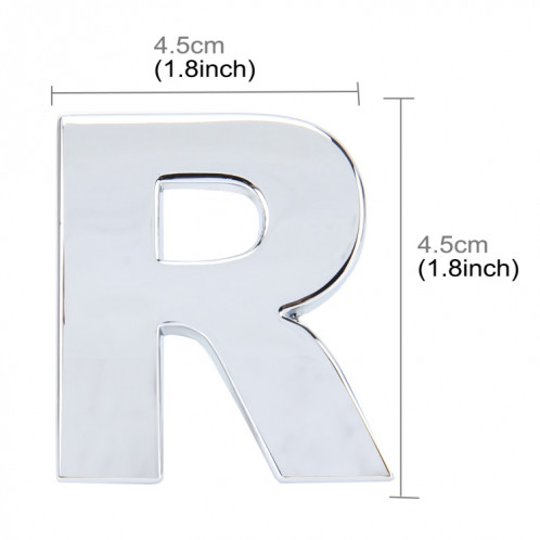 Décalque d'autocollant autocollant 3D anglais, lettre R, emblème de véhicule automobile, taille: 4.5 * 4.5 * 0.5cm SH271T1950-05