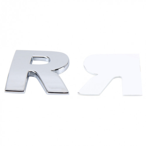 Décalque d'autocollant autocollant 3D anglais, lettre R, emblème de véhicule automobile, taille: 4.5 * 4.5 * 0.5cm SH271T1950-05