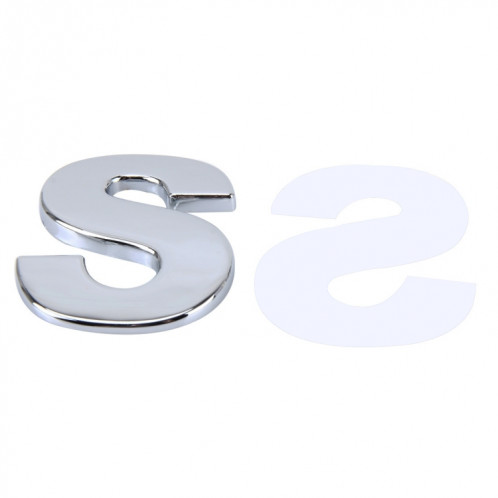 Autocollant autocollant autocollant autocollant 3D de la lettre S anglais emblème de véhicule de voiture, taille: 4.5 * 4.5 * 0.5cm SH271U843-05