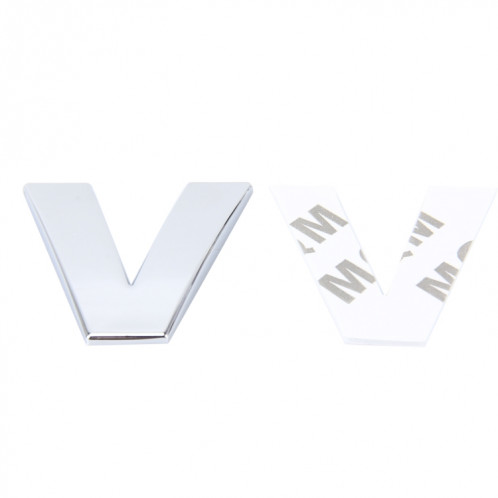 Autocollant autocollant autocollant 3D anglais lettre V emblème de véhicule de voiture, taille: 4.5 * 4.5 * 0.5cm SH271X1091-05