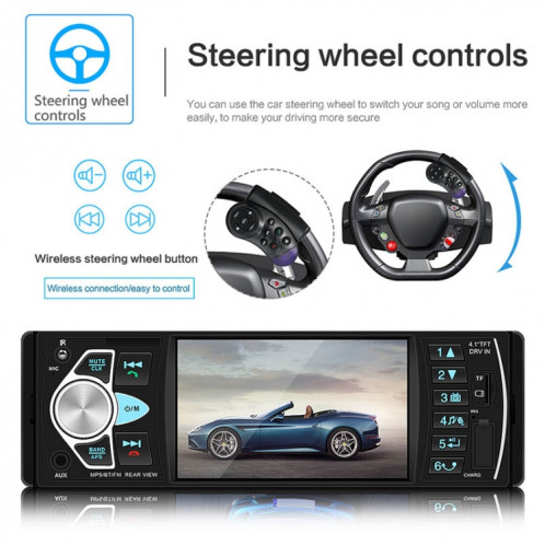 SWM-4022D HD 4.1 pouces 12V récepteur universel d'autoradio lecteur MP5, prise en charge de la carte FM et Bluetooth et TF avec télécommande SH36861804-019