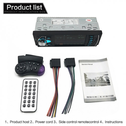 SWM-4022D HD 4.1 pouces 12V récepteur universel d'autoradio lecteur MP5, prise en charge de la carte FM et Bluetooth et TF avec télécommande SH36861804-019