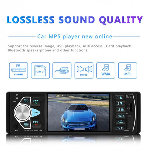 SWM-4022D HD 4.1 pouces 12V récepteur universel d'autoradio lecteur MP5, prise en charge de la carte FM et Bluetooth et TF avec télécommande SH36861804-019