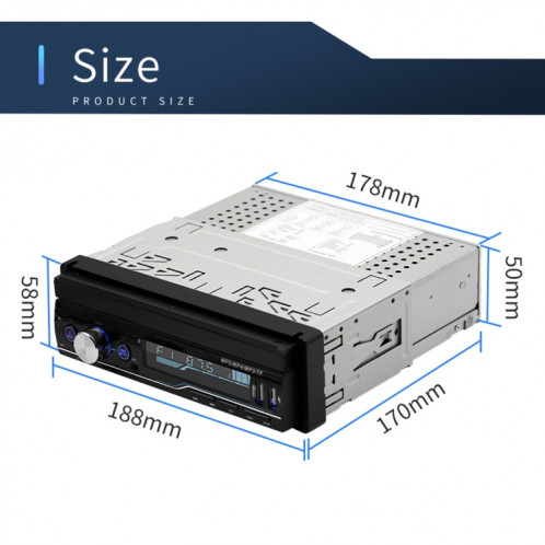 T100 7 pouces HD récepteur universel d'autoradio lecteur MP5, prise en charge FM & AM & RDS & Bluetooth & liaison téléphonique avec télécommande SH3700297-020