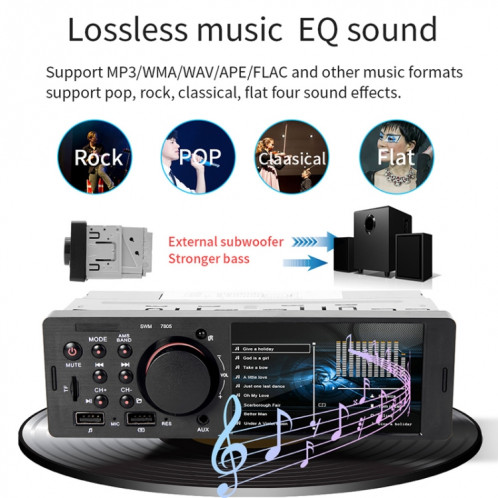 7805 4,1 pouces récepteur universel d'autoradio lecteur MP5, prise en charge de la carte FM et Bluetooth et TF avec télécommande SH3705198-017