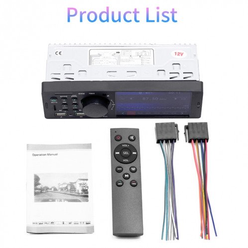 7805 4,1 pouces récepteur universel d'autoradio lecteur MP5, prise en charge de la carte FM et Bluetooth et TF avec télécommande SH3705198-017
